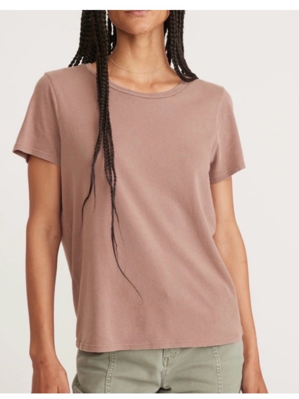 Marine Layer Women's Short Sleeve Crew Tee in Dusty Mauve
